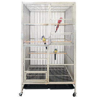 星斗不锈钢鸟笼鹦鹉笼家养大型防羽粉防溅大型加密画眉八哥宠物笼