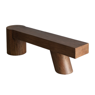 侘寂风简约实木长凳设计师款原木床尾凳客厅装饰电视柜玄关换鞋凳