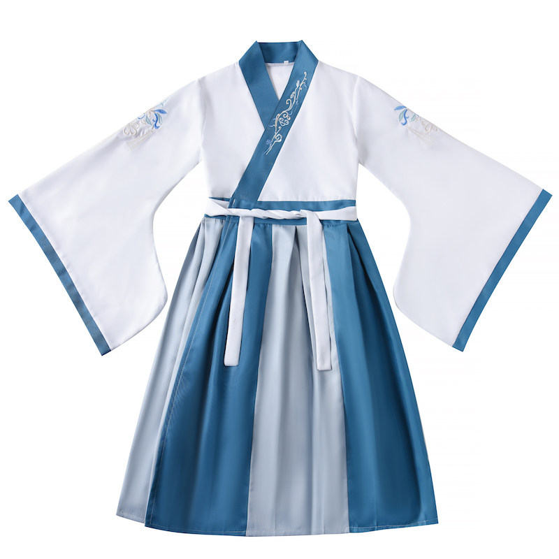 儿童古装国学汉服男女童三字经朗诵表演服中国风小学生书童演出服