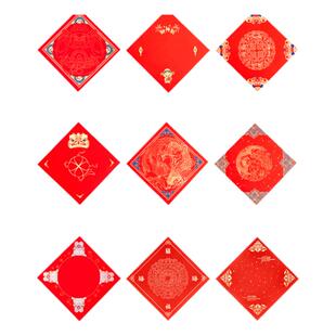 2026年马年万年红福字斗方宣纸加厚蜡染洒金空白手写春节春联对联纸小专用红纸新款红色毛笔书法作品过年门贴