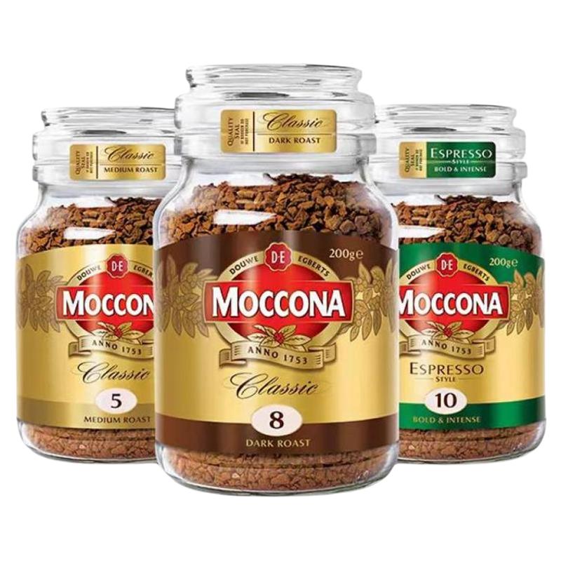 moccona摩可纳咖啡进口8号100g速溶冻干黑咖啡美式拿铁400次咖啡