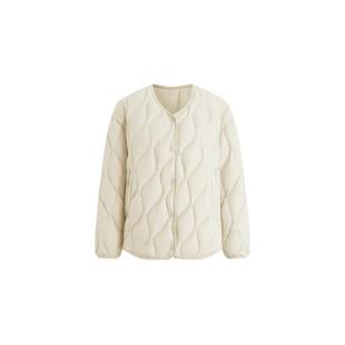 BINJORA冰洁95绒轻薄宽松廓形短款女士羽绒服一手长小V领轻盈保暖