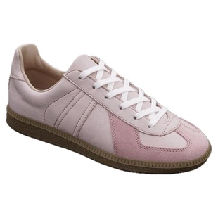 枯骨樱花粉少女系复古ROF德训鞋柔软吸汗男女头层牛皮运动休闲鞋