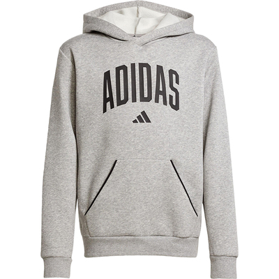 Adidas/阿迪达斯正品2025大童抓绒套头连帽针织卫衣JV7336