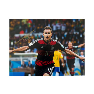 克洛泽 亲笔签名 2014世界杯德国队进球庆祝照片 icons证书精装裱