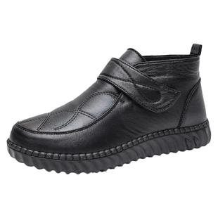 冬季老年人女棉鞋老北京布鞋女鞋加绒保暖妈妈鞋软底防滑老人棉靴