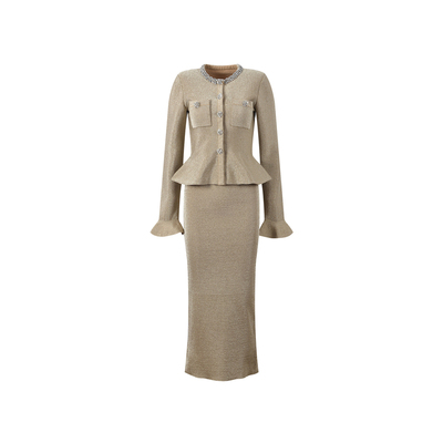 假两件针织连衣裙修身包臀长裙子