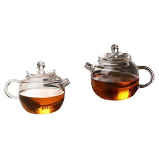 玻璃小壶小巨轮家用养生泡茶壶耐热玻璃带盖壶花茶绿茶壶中式精致