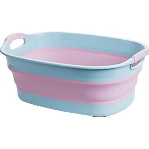 日本进口硅胶折叠儿童澡盆带下水便携式宝宝洗澡盆大号洗衣盆