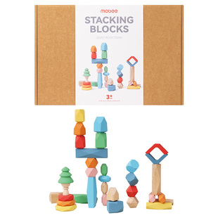 mobee叠叠乐积木玩具儿童趣味拼搭平衡益智木质宝宝专注早教礼物