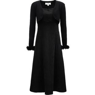 Vero Moda奥莱连衣裙秋冬新款两件套可拆毛圈袖口优雅吊带裙子