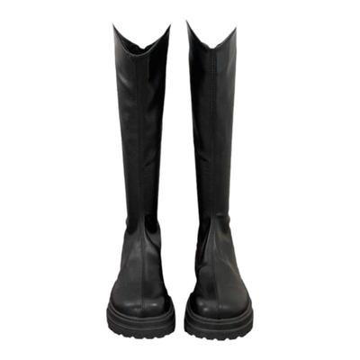 百搭后拉链中筒高筒长靴子