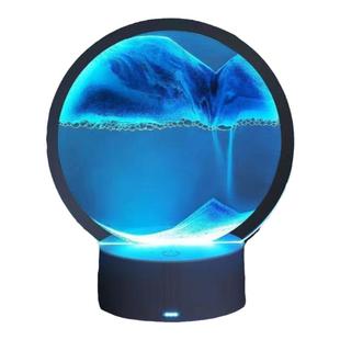 3d立体流沙画小夜灯桌面摆件动态解压玻璃沙漏创意卧室床头灯台灯