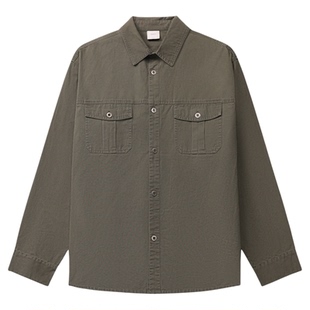 GWIT 美式工装衬衫外套长袖上衣寸衫男款衬衣Vintage重工做旧水洗