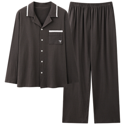 莫代尔男款纯棉透气家居服套装