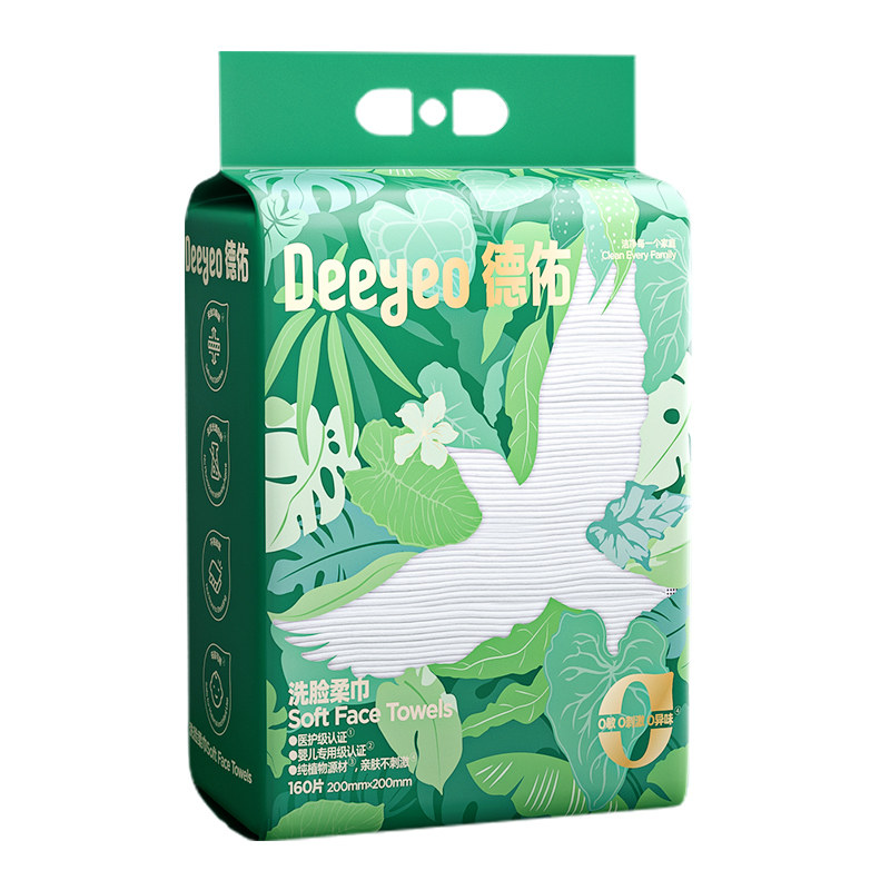 德佑一次性加厚加大珍珠纹壁挂式洗脸巾160抽*2