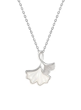 s999纯银小杏运项链小杏运银杏叶