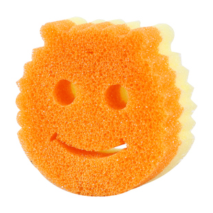 厨房可爱笑脸海绵擦洗碗感温海绵双面刷碗神器魔术百洁布清洁擦