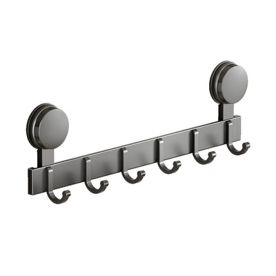 吸盘免打孔挂钩强力承重卫生间壁挂门后挂衣架浴室一排衣服毛巾灰