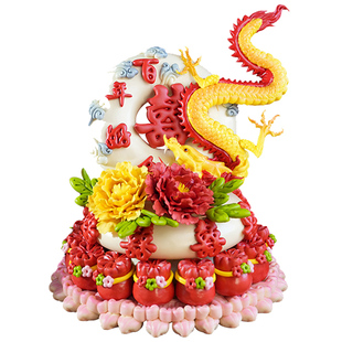 盖盖有口福非遗传承胶东花饽饽龙凤呈祥花馍馒头出嫁压箱结婚宴