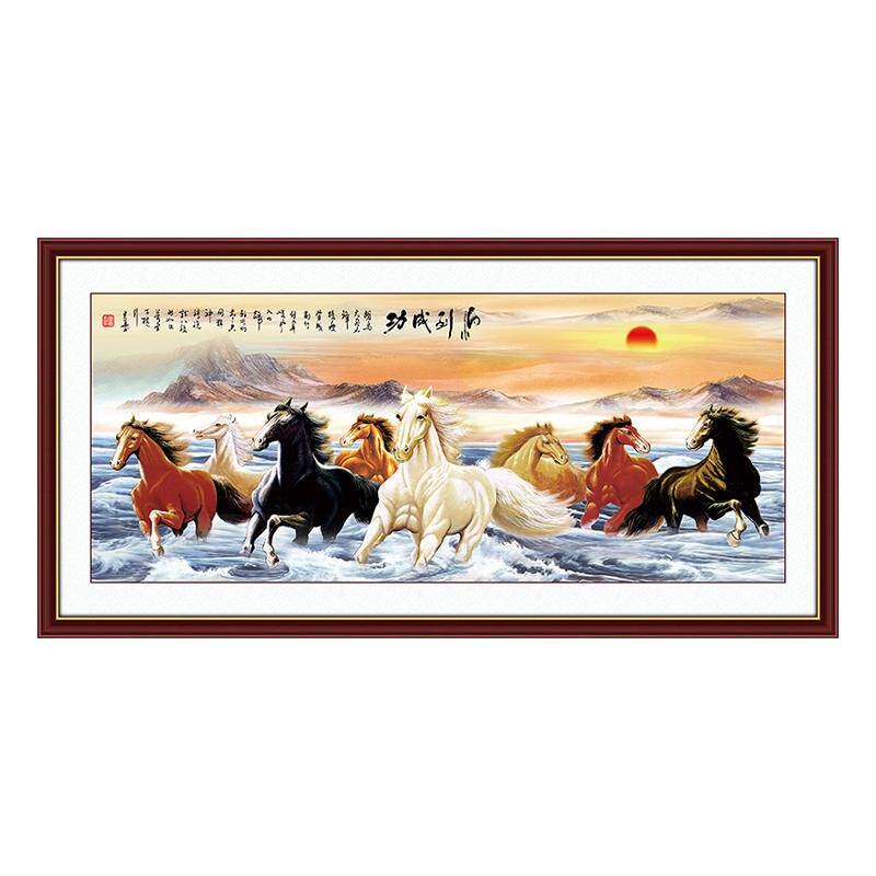 客厅装饰画风景画自粘墙纸旭日东升墙贴画山水背景墙贴壁画玄关