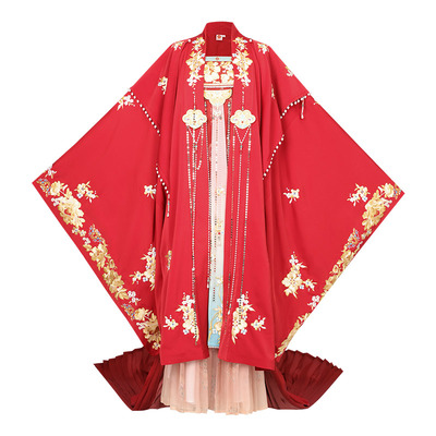 重回汉唐并蒂荣华原创汉服婚服