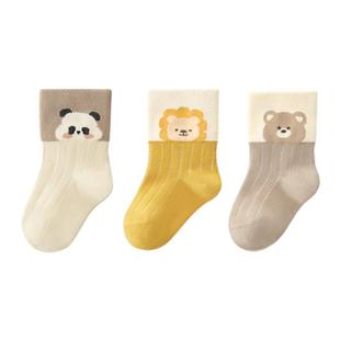 柯斯德尼婴儿袜子0到3个月纯棉无骨新生小月龄宝宝秋季纯棉不勒腿