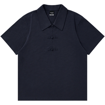 CLOT竹节棉短袖Polo衫盘扣中式