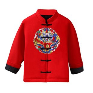 男童汉服秋冬儿童加绒周岁礼服过年男宝宝小童国风唐装男孩拜年服