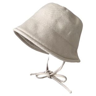 日系渔夫帽子女秋冬新款韩版萝莉素颜水桶帽可扎马尾系带骑行盆帽