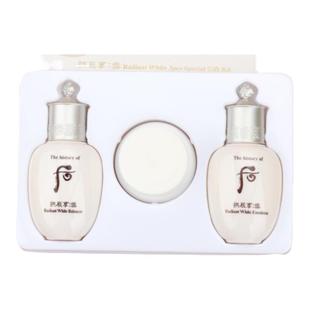 专柜中小样whoo后雪玉凝美白3件套 水乳面霜三件套盒保湿美白提亮