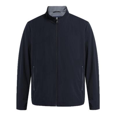 DIDIBOY迪迪博迩春季款商务男士立领深蓝色短款微弹简约夹克外套