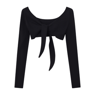 EDGII 2025SS新品盘带披肩女外搭露肩显瘦长袖外搭上衣正反两穿