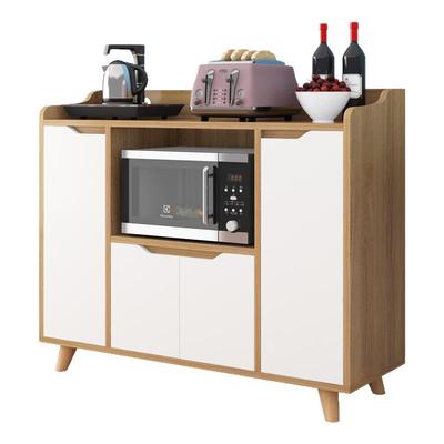 实木靠墙客厅厨房储物柜