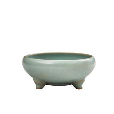 东道汝窑陶瓷冰裂釉复古开片可养