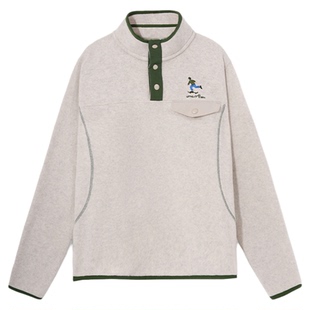 UMAMIISM 有茂密声 秋冬新款美式加绒卫衣保暖立领摇粒绒外套加厚