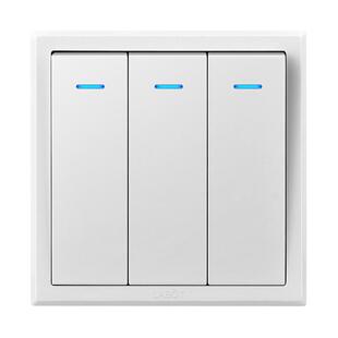 拉伯塔开关插座86型暗装墙壁面板单联3三位开关面板三开单控开关