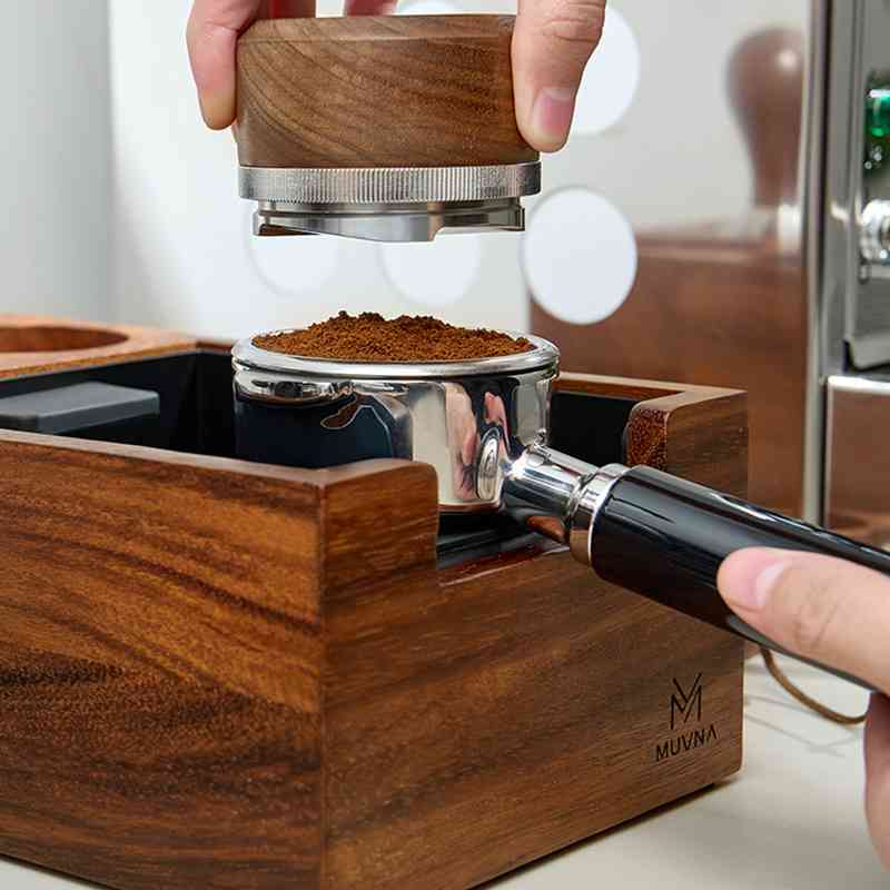 MUVNA慕威纳压粉座咖啡机手柄支架布粉锤压粉器收纳敲渣盒底座