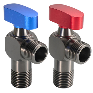 枪灰大流量热水器专用球阀304不锈钢冷热水三角阀4分直通开关水阀