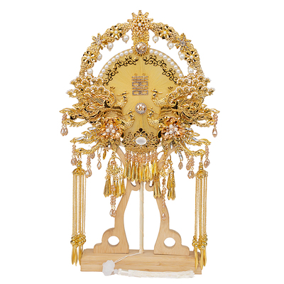 团扇新娘结婚蚕丝扇diy材料包中国非遗手工双面高级婚扇喜扇成品