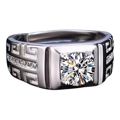 时尚925男士银色潮流百搭戒指