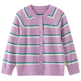 papa爬爬春秋婴儿轻薄外套婴童毛衣春装男女宝宝纯棉条纹上衣洋气