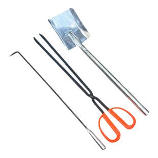 烧火工具三件套火钩子煤铲锹火钳铲炉渣木炭家用烧烤夹碳铲配件