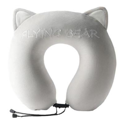 可爱猫耳朵记忆棉u型枕飞机睡觉护颈午睡趴枕旅行脖子靠枕可拆洗