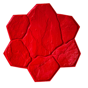 六角梅花水泥压花地坪模具彩色地面路面压印复古文化石印花模具