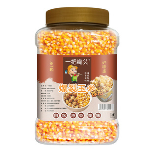 一把锄头爆米花的专用玉米粒1kg影院同款原材料球蝶形自己爆罐装
