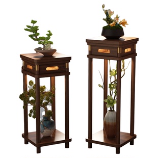 实木花架置物架阳台多层花盆放置架客厅新中式落地植物盆景摆放架