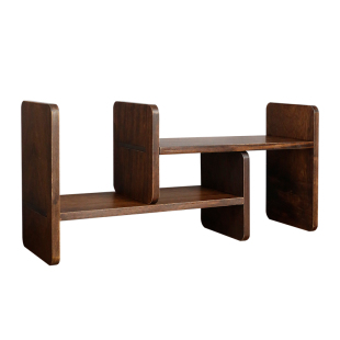 实木置物架收纳桌面咖啡茶具杯子中式多宝阁博古小型木质台上书架