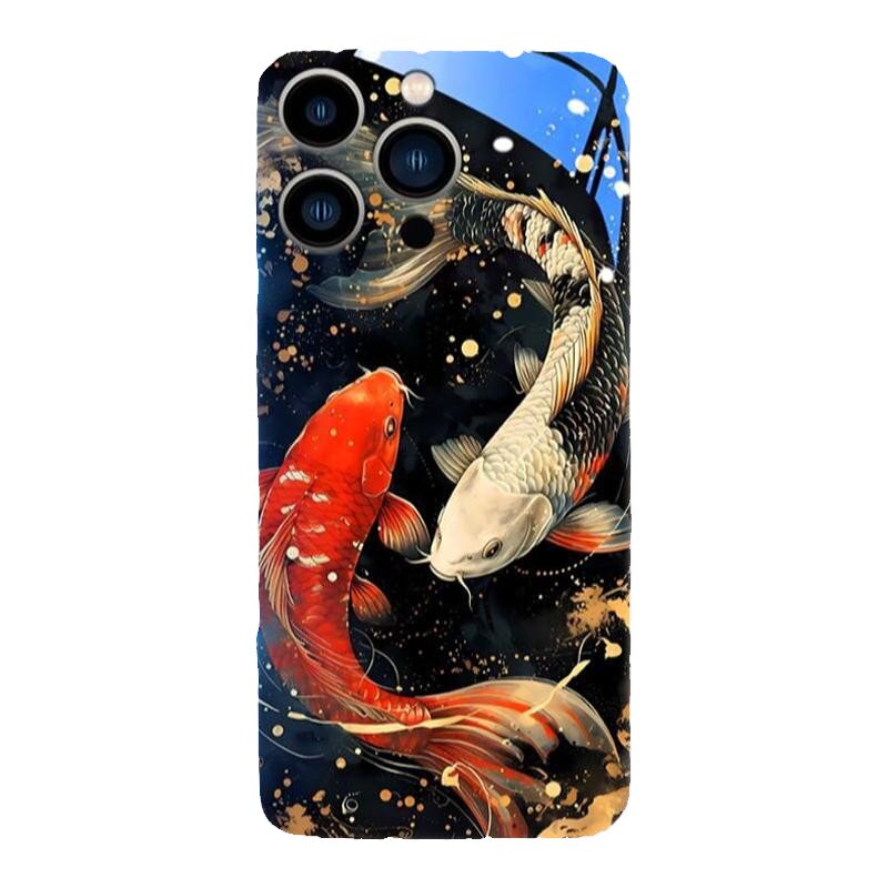 乾坤锦鲤适用iPhone16promax手机壳苹果14Plus新款闪光15pro保护套13防摔12玻璃xs来电发光max