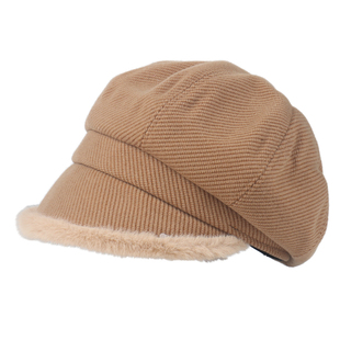 加绒贝雷帽女秋冬季加厚保暖八角帽堆堆帽子气质显脸小洋气渔夫帽